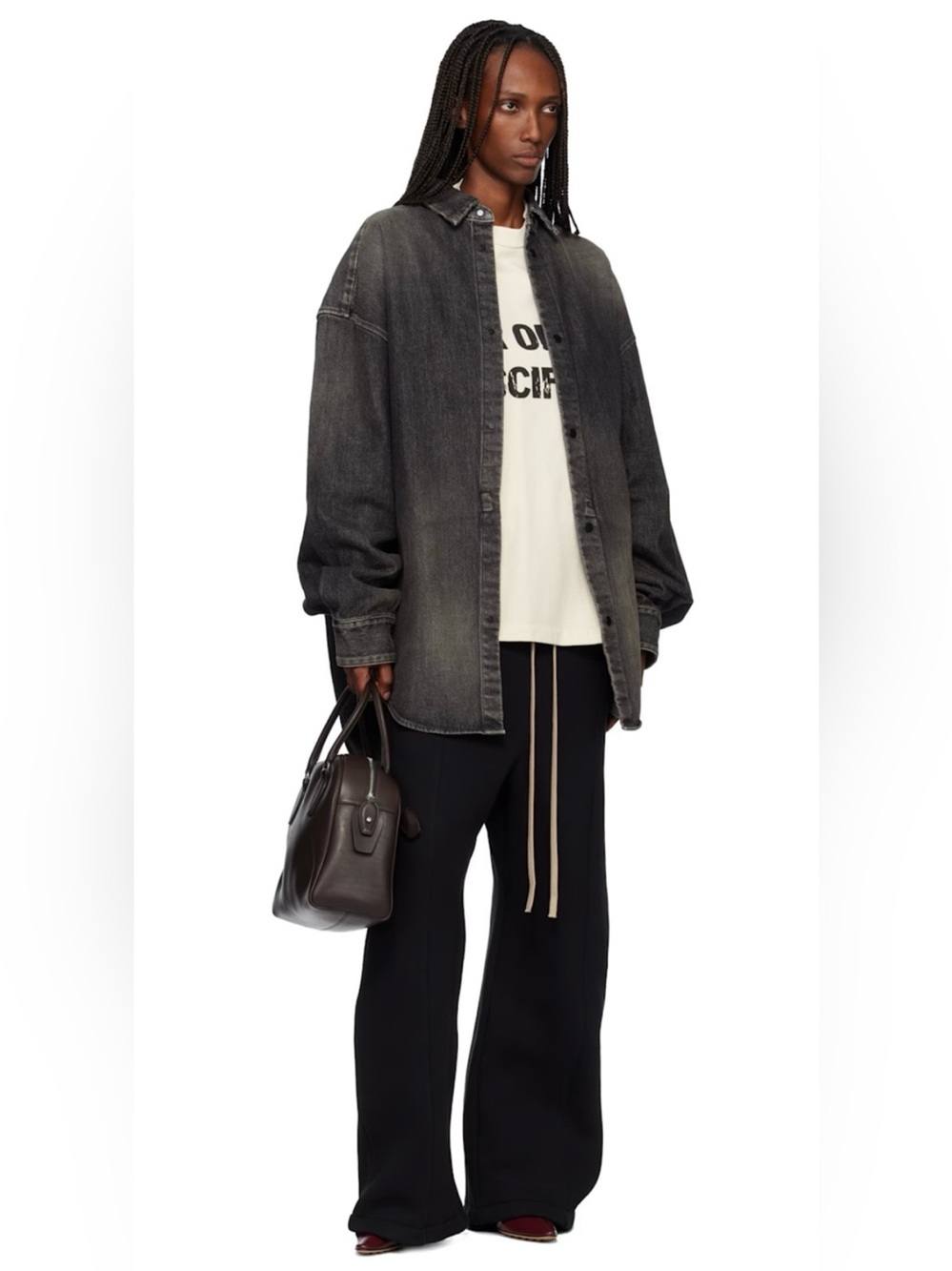 Fear of God unisex wide leg black thick sweatpants XS